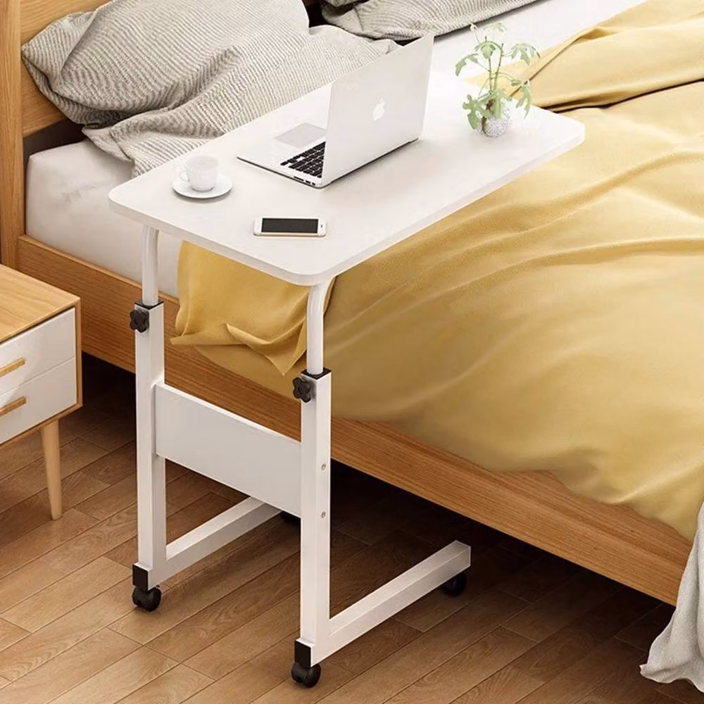 EONLION Height Adjustable Mobile Overbed Laptop Desk Stand in White – 3