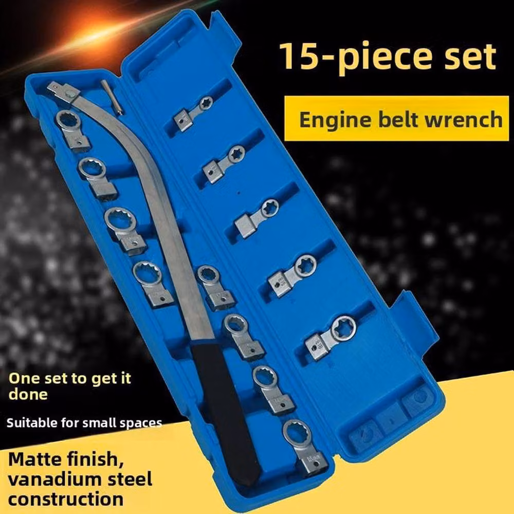 Ventryn 15-Piece Pulley Removal Tool Set with 12-19mm Timing Belt Wrench, Multicolour – 4
