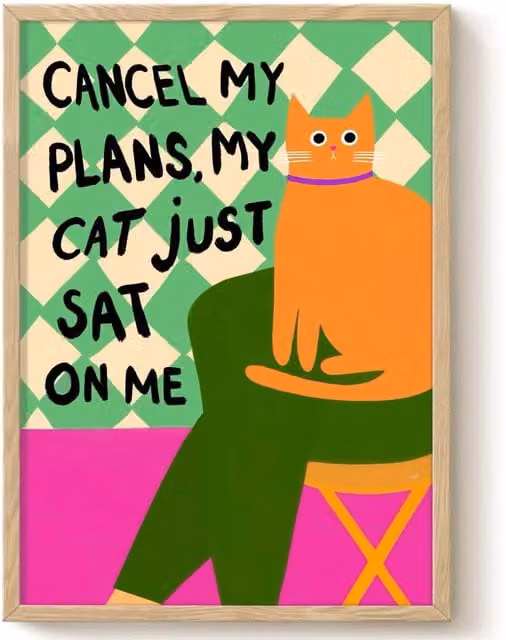 The Paper Tail Cancel My Plans Multicolour Typography Paper Poster, W: 14.8 cm, H: 21.0 cm
