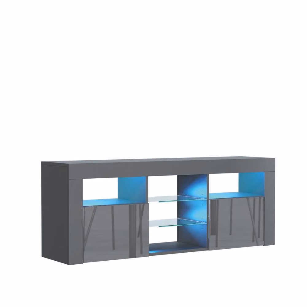 Creative Furniture Pulse TV Unit in Grey with Glossy Finish, W: 145 cm, H: 53 cm, D: 35 cm – 3