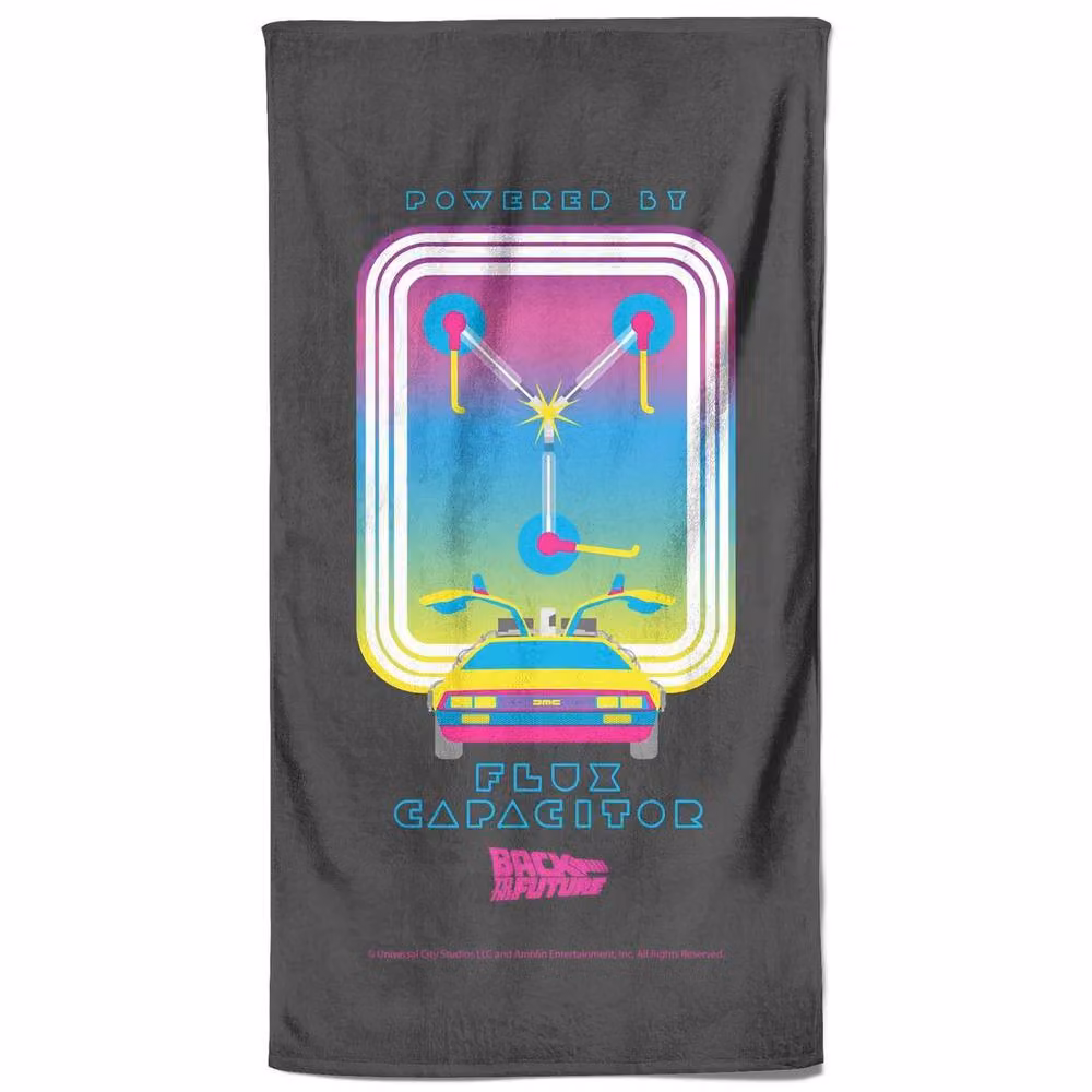 Back To The Future Flux Capacitor Graphic Cotton Beach Towel, Multicolour, W: 140 cm, H: 70 cm, D: 70 cm – 2