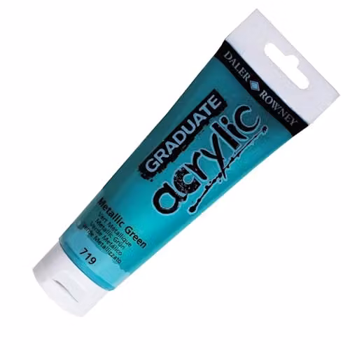 Daler-Rowney Graduate Acrylic Paint, Metallic Green, 120 ml