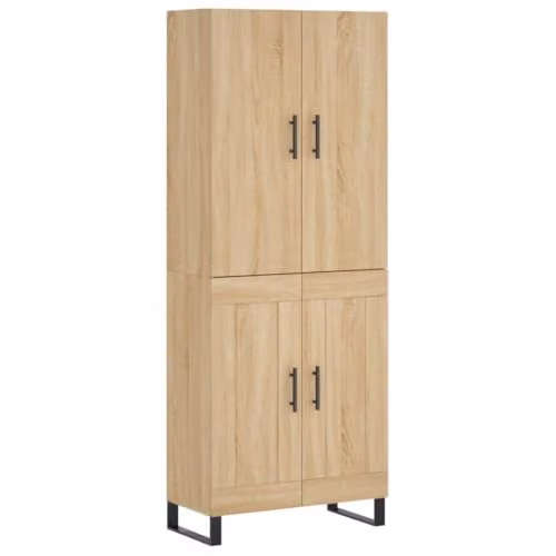 vidaXL Modern Highboard in Brown, W/D/H: 69.5 x 34 x 180 cm
