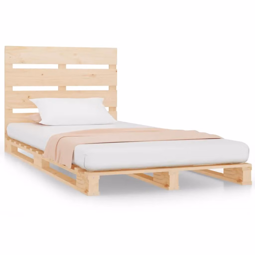 Berkfield Home Modern Solid Pine Wood Bed Frame, Brown, W: 90 cm, D: 200 cm – 2