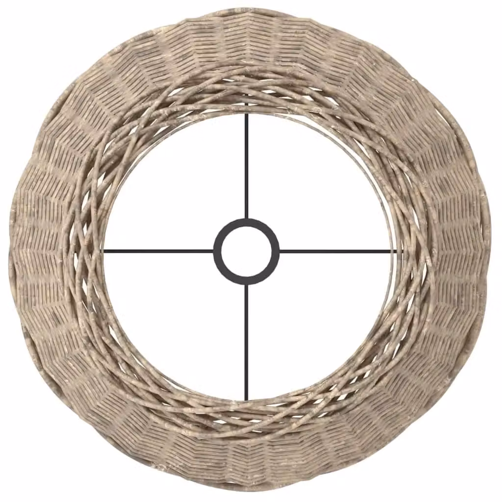 Berkfield Home Brown Wicker Cone Lamp Shade, W: 50 cm, H: 30 cm – 4