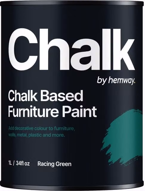 Hemway Chalk Based Furniture Paint in Flat Matt Racing Green, 1L