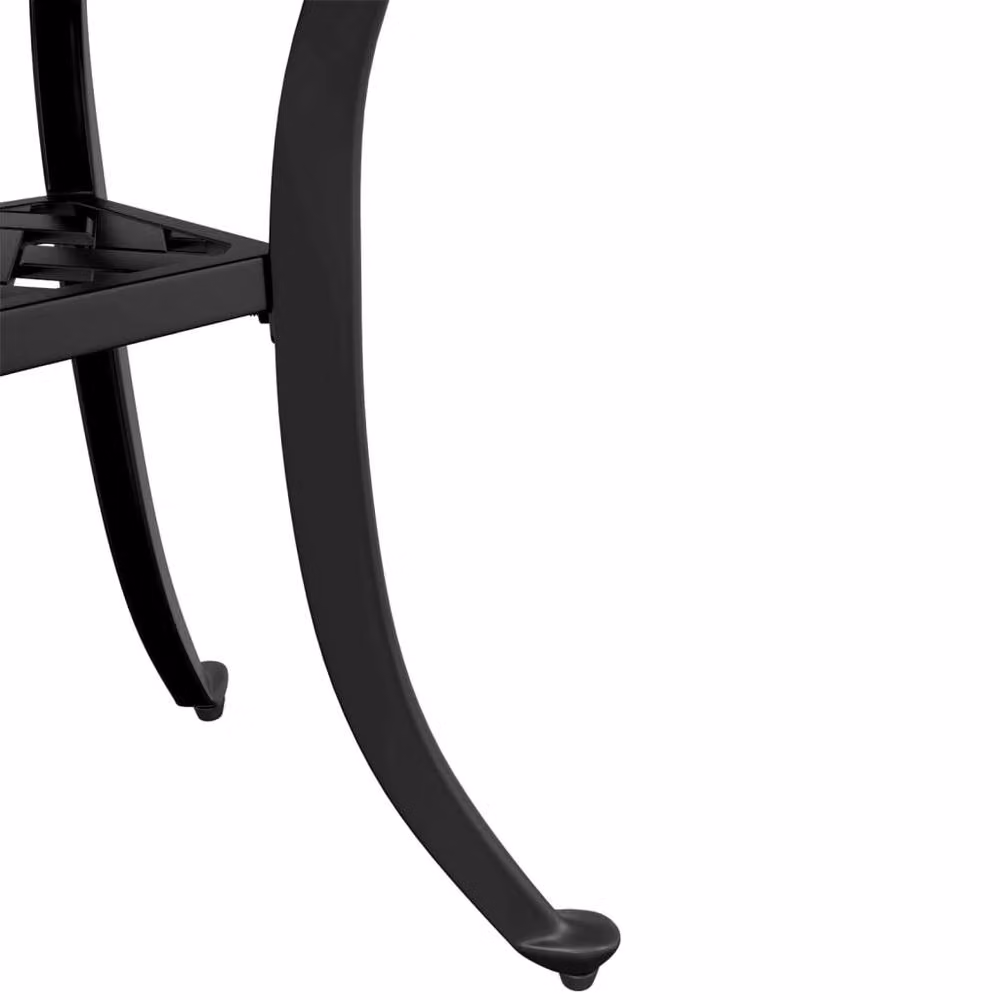 Berkfield Home Square Garden Table in Matt Black Cast Aluminium, W/D/H: 53 x 53 x 53 cm – 5