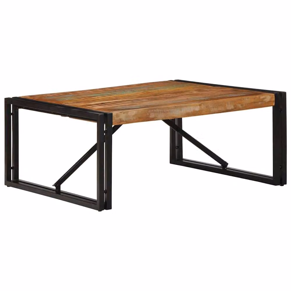 Berkfield Home Sturdy Multicolour Coffee Table in Reclaimed Solid Wood, W/D/H: 80 x 80 x 35 cm – 2