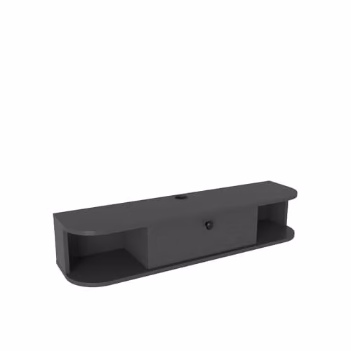 Decorotika Ibarra Modern Floating Wall Mounted TV Cabinet in Grey and Black, W/D/H: 135 x 35 x 13 cm