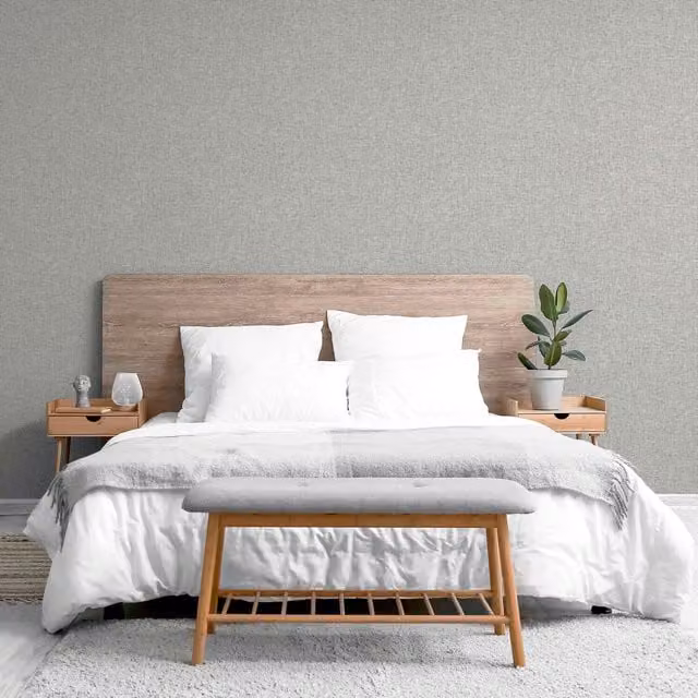 Arthouse Linen Textured Abstract Wallpaper in Grey and Green