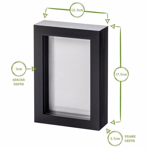 Nicola Spring 3D Shadow Box Photo Frames, Black, Pack of 5, W/D/H: 10 x 15 x 3.5 cm – 2