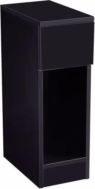 KORVIXA Black Modern Set of 1 Bedside Tables