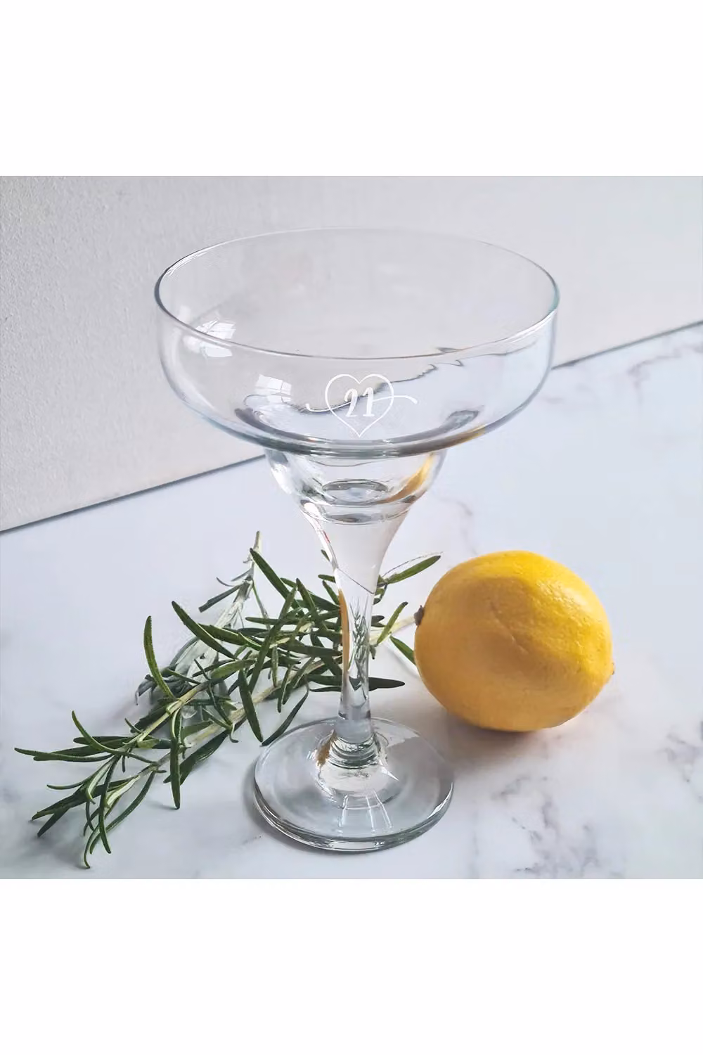 Afewhometruths Engraved 21st Birthday Cocktail Glass and Coasters Set in Clear – 2