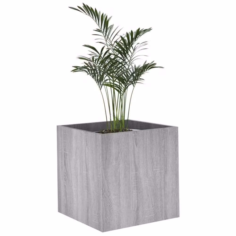 Berkfield Home Grey Sonoma Planter Box in Engineered Wood, W/D/H: 40 x 40 x 40 cm – 2