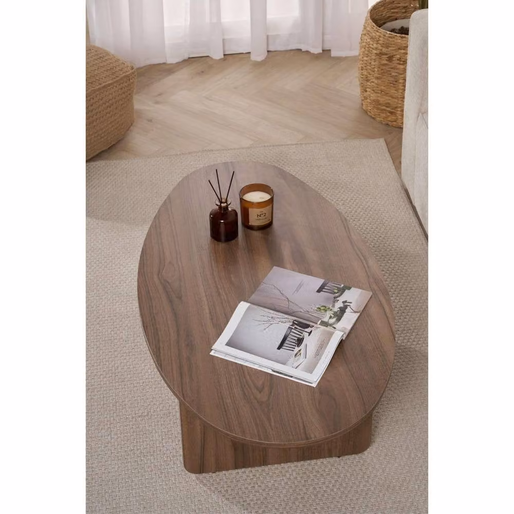 HOCUS PICUS Oval Coffee Table in Walnut, W/D/H: 120 x 65 x 40 cm – 4