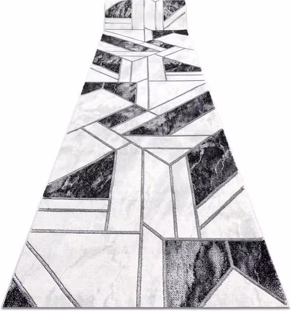 RugsX Exclusive Emerald Runner in Black, W: 120 cm, L: 370 cm