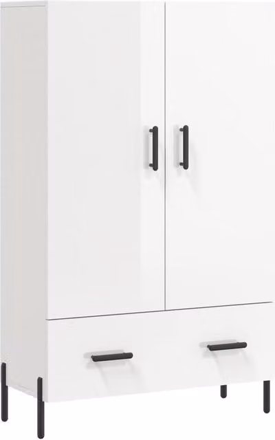 Berkfield Home High Gloss White Modern Highboard W/D/H: 69.5 x 31 x 115 cm – 1