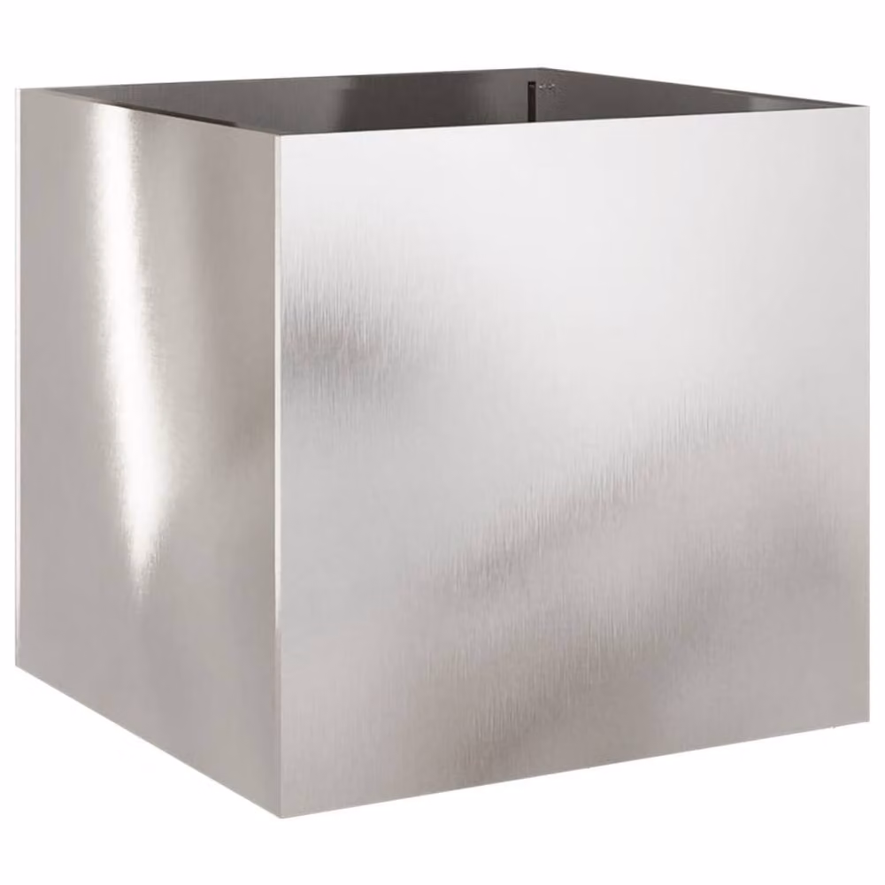 Berkfield Home Stainless Steel Planter Tub, Silver, W: 47 cm, D: 47 cm, H: 46 cm – 2