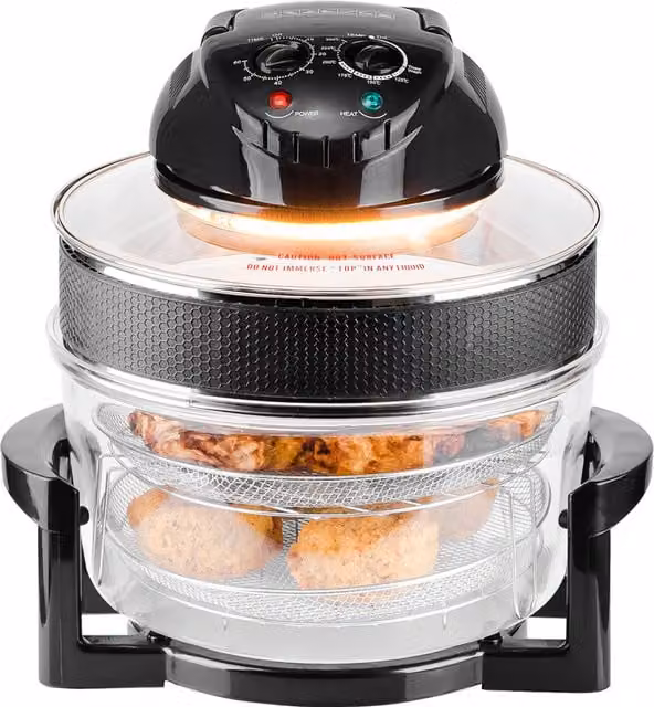 Innoteck 17L Halogen Air Fryer with Hot Air Grill and Timer, Black