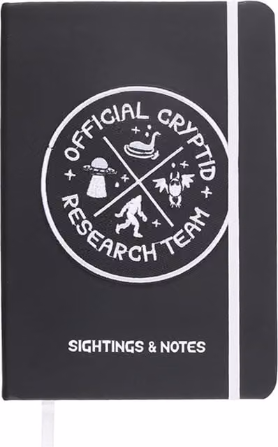 Something Different Cryptid Research Team A5 Lined Hardcover Notebook - Black