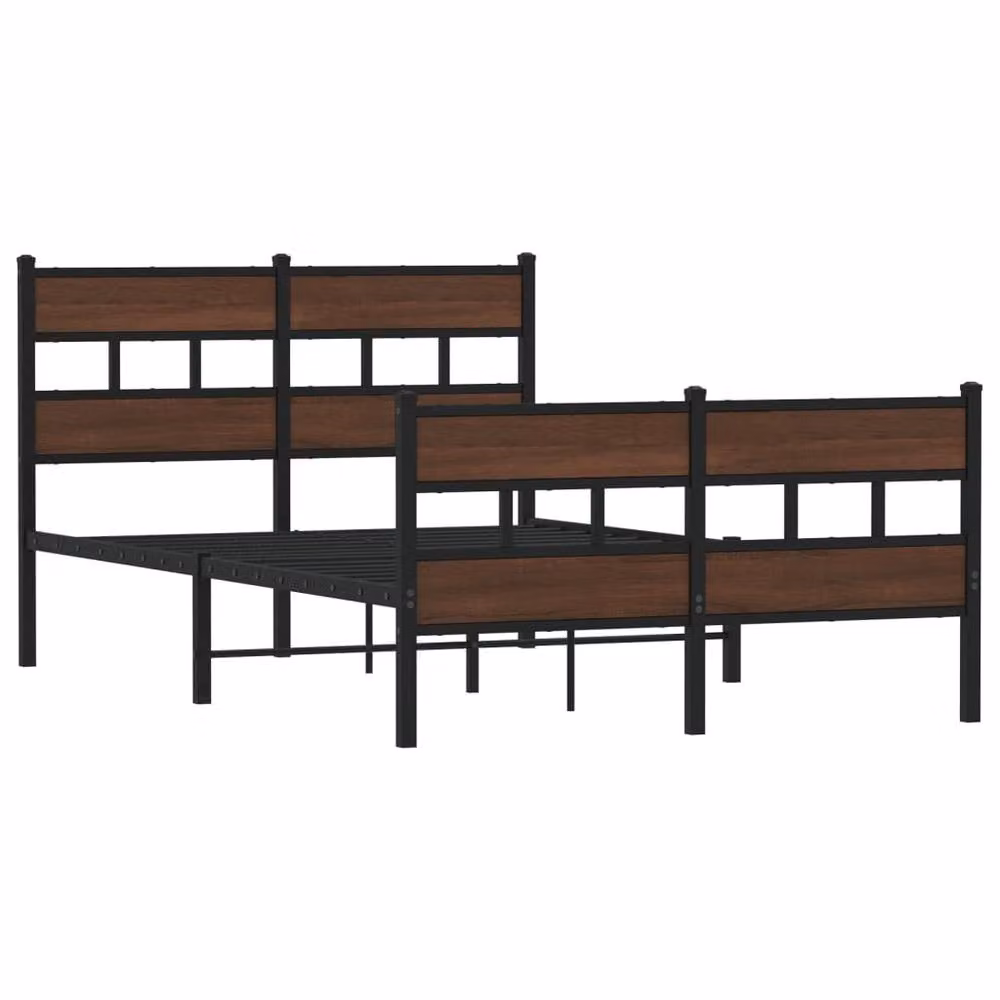 Berkfield Home Small Double Metal Bed Frame with Headboard and Footboard in Brown, W/D/H: 120 x 200 cm – 3