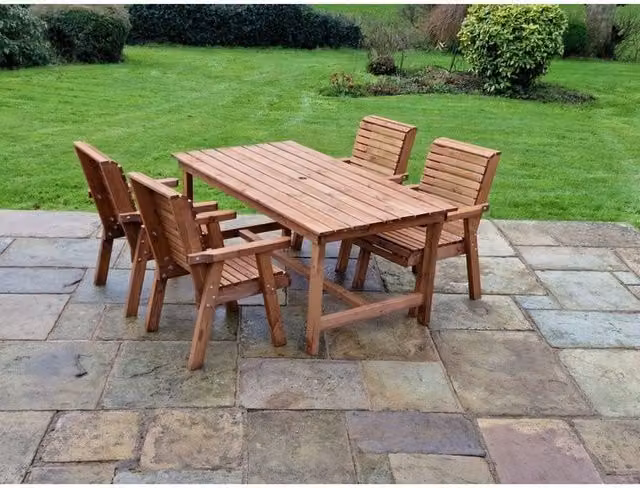 Churnet Valley Garden Furniture Ltd Valley 4 Seat Garden Furniture Set in Brown Treated Hardwood Pine – 1