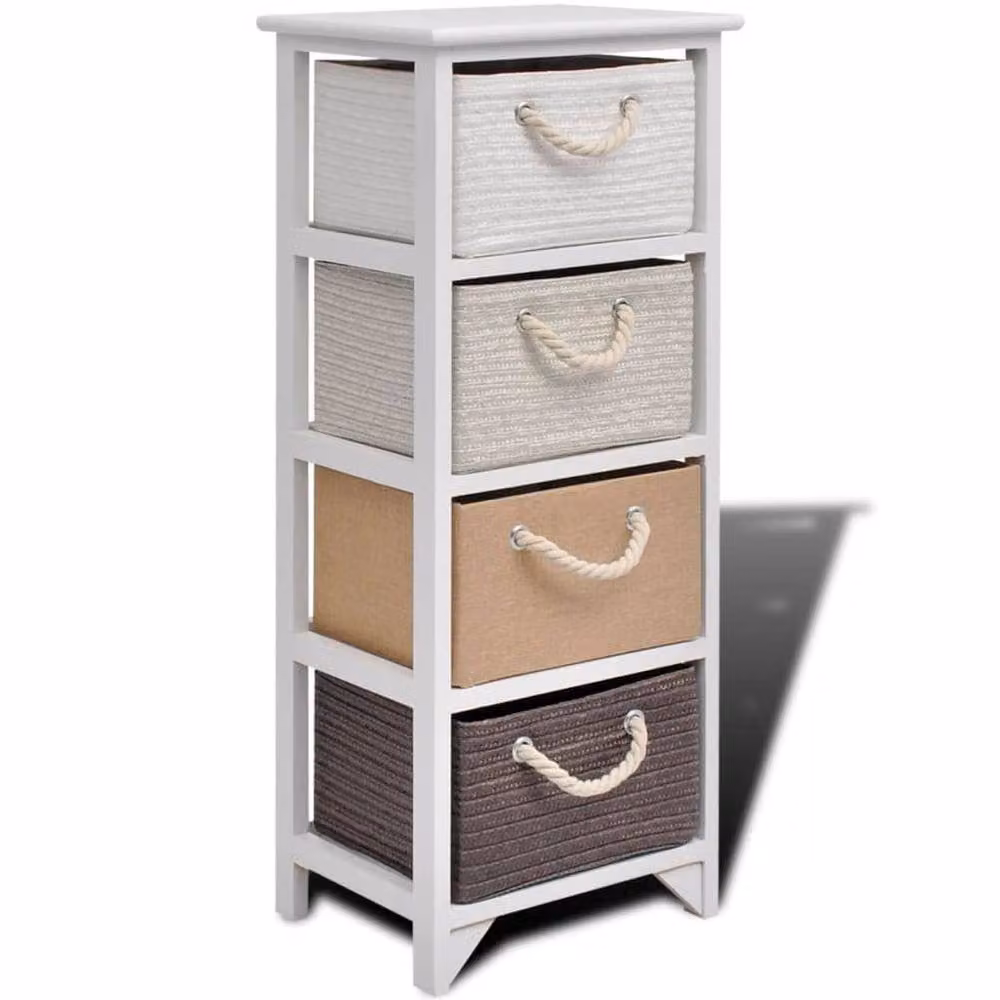 Berkfield Home Rustic Wood 4 Drawer Storage Cabinet in White – 2