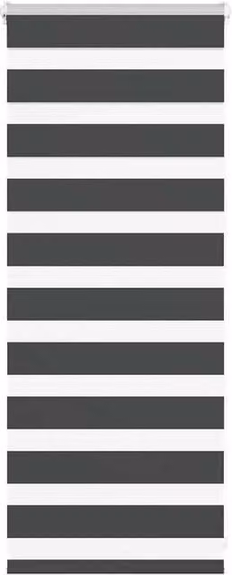 Berkfield Home Black Zebra Day and Night Blind, Polyester, W: 65 cm, H: 100 cm