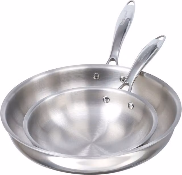 Buckingham Elite-Tri Stainless Steel Uncoated Frying Pan Set of 2, Silver, 20 cm and 28 cm