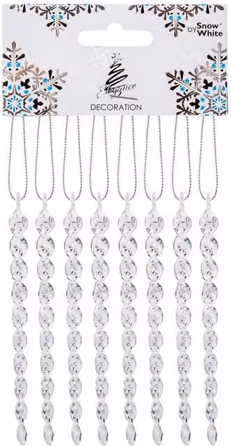VFM e-Store Crystal Look Icicle Christmas Tree Hanging Ornament, Clear, 13.5 cm – 1