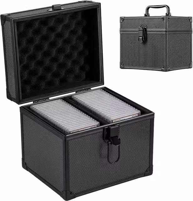 VOGREX Black Aluminum Alloy Graded Sports Trading Card Storage Box – 1