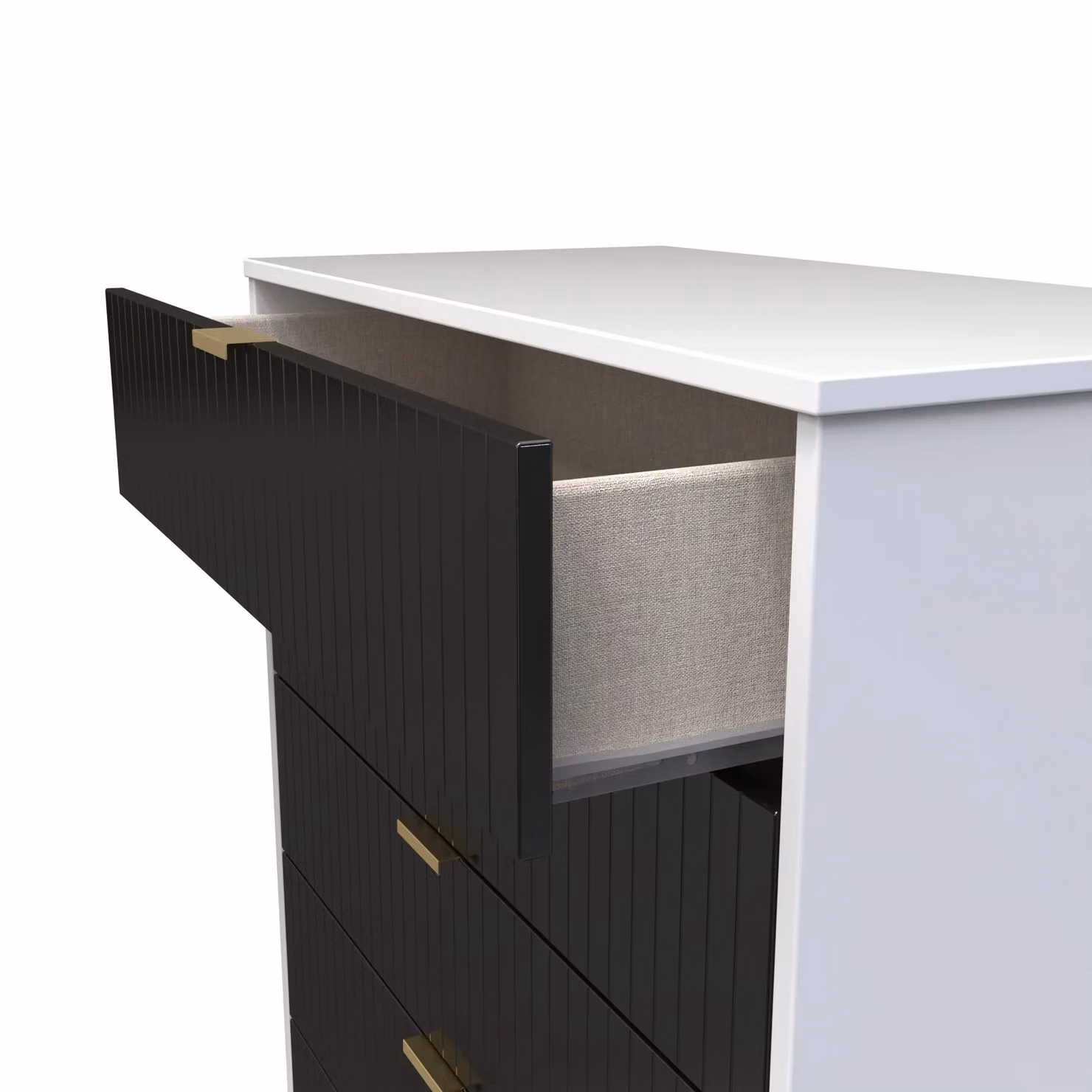 Ready Assembled 2 U Bexley 5 Drawer Chest in True Black – 2