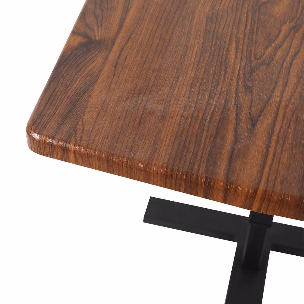 Levede Height Adjustable Standing Desk with Folding Top and Castors in Brown – 7