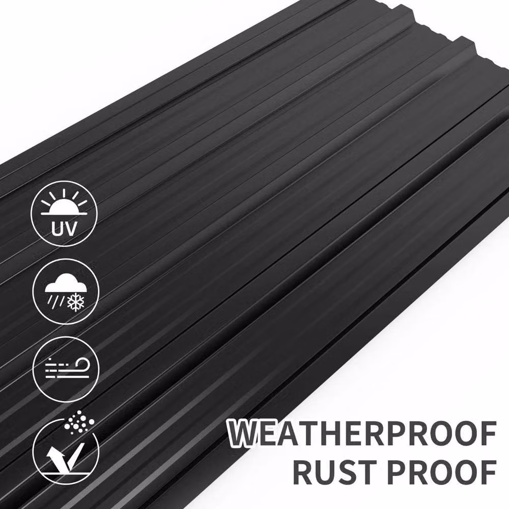 PAWNORA Mondeer Corrugated Metal Roof Sheets in Black – 4