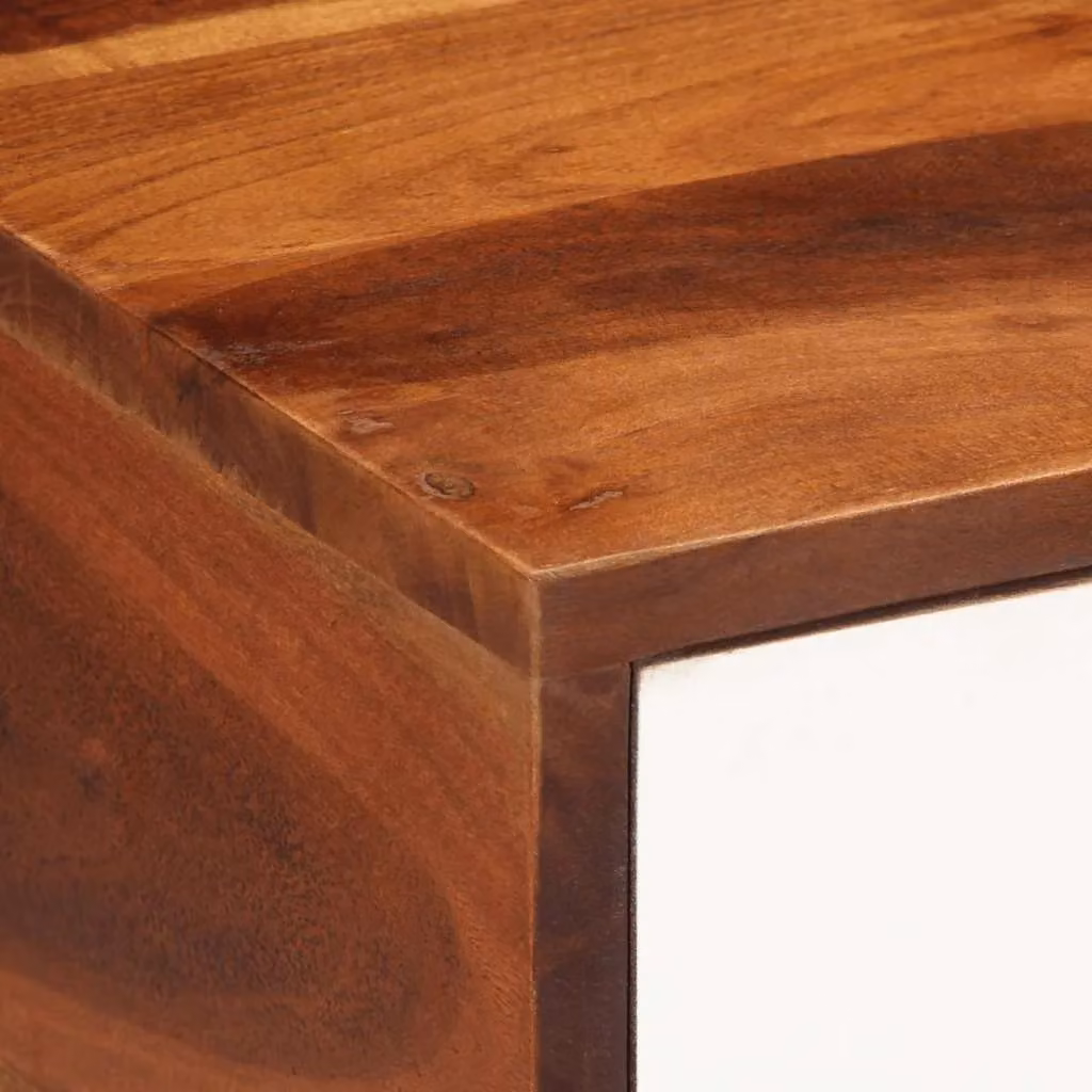 Berkfield Home Solid Wood Acacia Side Table in Brown, W/D/H: 30 x 45 x 45 cm – 4