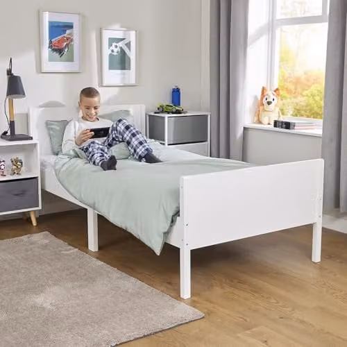 Liberty House Toys Kids Single White Bed with Drawers, W/D/H: 90 x 190 cm – 1