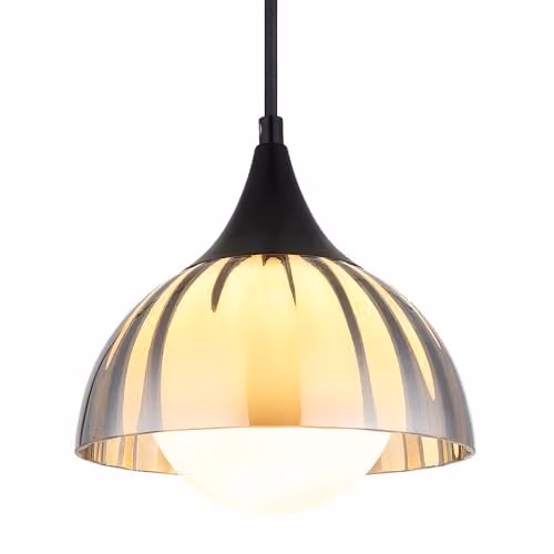 Netlighting Eva Dome Pendant Ceiling Light with Matt Black Metal and Smoke Glass Shade, H 120 cm – 5