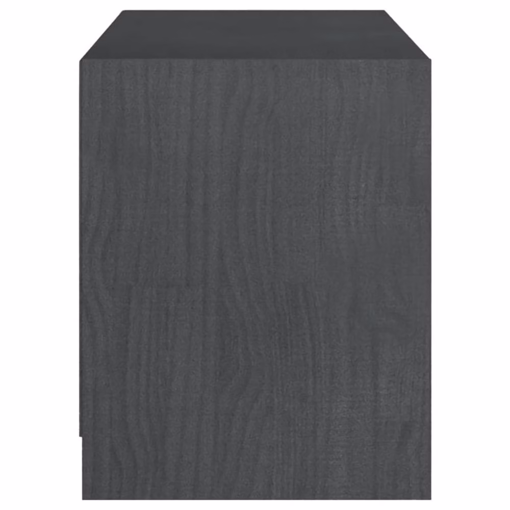 Berkfield Home Grey Solid Pinewood TV Cabinet W: 104 cm, D: 33 cm, H: 41 cm – 4
