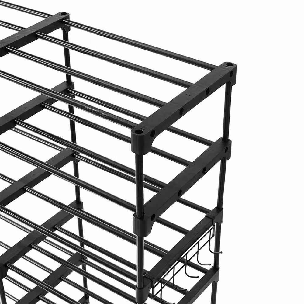 ERGOVEXA 9 Tier Metal Shoe Rack Storage Stand in Black – 5