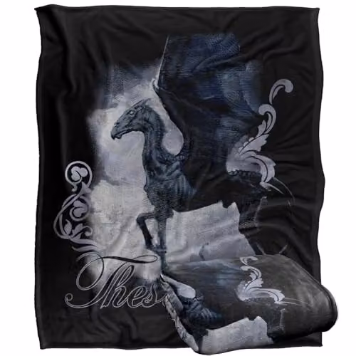 LOGOVISION Harry Potter Thestral Painting Super Soft Fleece Throw Blanket, Multicolour, W: 127 cm x L: 152.4 cm