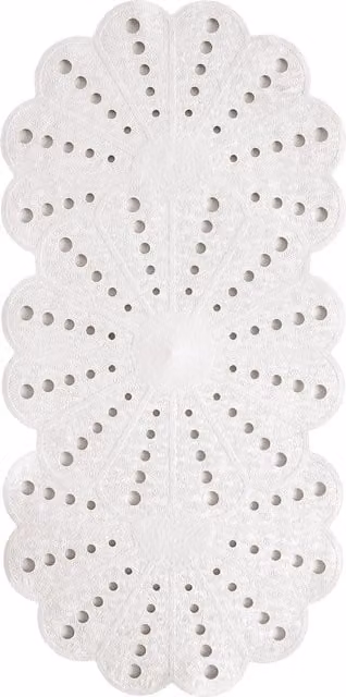 Showerdrape Petal White Anti-slip Floral Bath Mat W/D: 74.0 x 36.0 cm