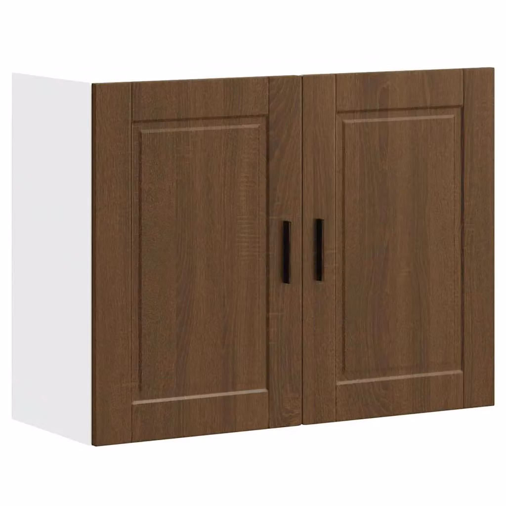 Berkfield Home Porto Brown Oak Kitchen Wall Cabinet with Hinged Doors and Internal Shelves – 2
