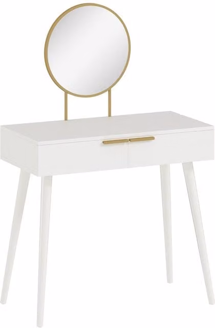 ERGOVEXA Elegant Modern Dressing Table in White, W/D/H: 80 x 40 x 123 cm
