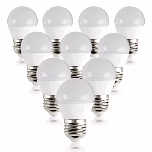 MiniSun Pack of 10 4W LED E27 Golfball Energy Saving Light Bulbs, Warm White 3000K