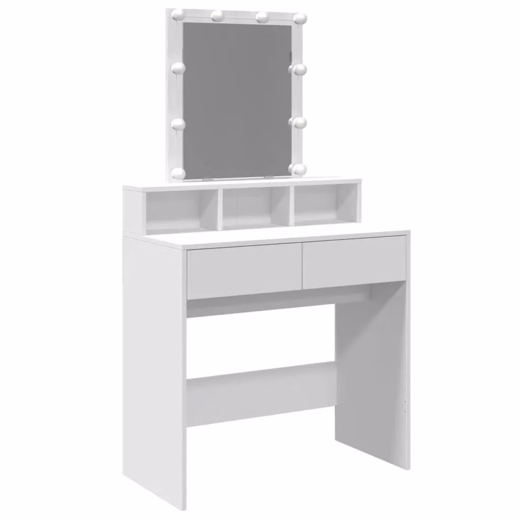 Berkfield Home Modern White LED Dressing Table, W: 80 cm, D: 41 cm, H: 144.5 cm – 2