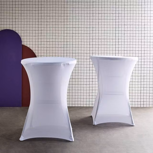 sweeek Pair of White Polyester Protective Event Table Covers