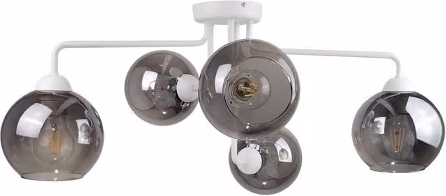 Netlighting Cosmo Multi Arm Semi Flush Ceiling Light, White, Diameter: 70 cm, 5x E27