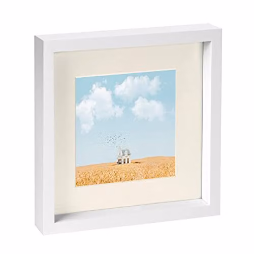 Nicola Spring Square Single Hanging Photo Frame in White and Beige