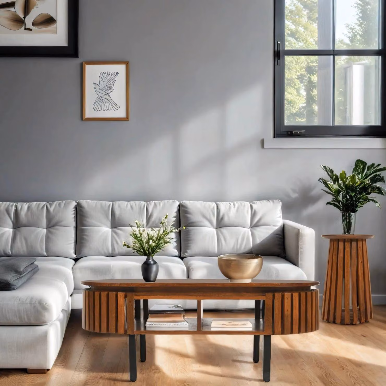 IH Design Carney Mango Wood Slatted Rectangular Coffee Table in Brown – 3