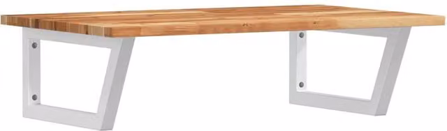 Berkfield Home Wall Mounted Basin Shelf in Brown Acacia Wood and Steel – 1